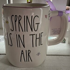 Magenta White Mug with Spring Motif